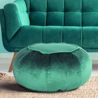 Samt Sitzpouf in Grün Samt Orientalischen Design