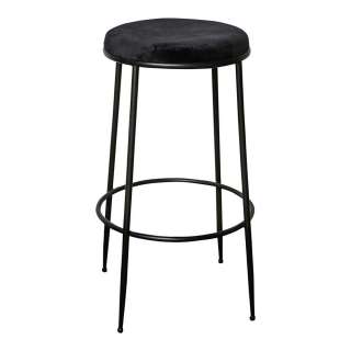 Designbarhocker in Schwarz Samt 70 cm hoch (2er Set)