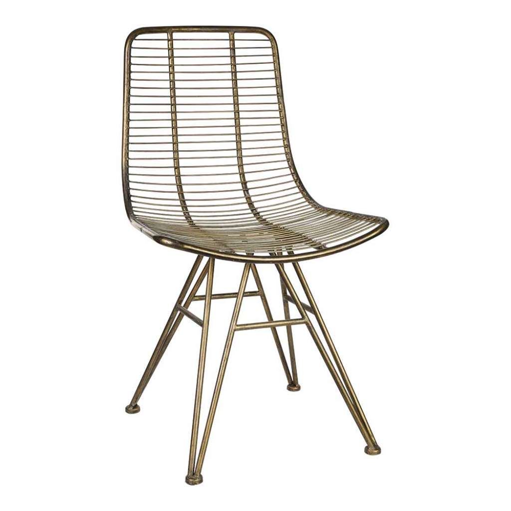 Metall Stuhl in Altmessingfarben Antik Finish