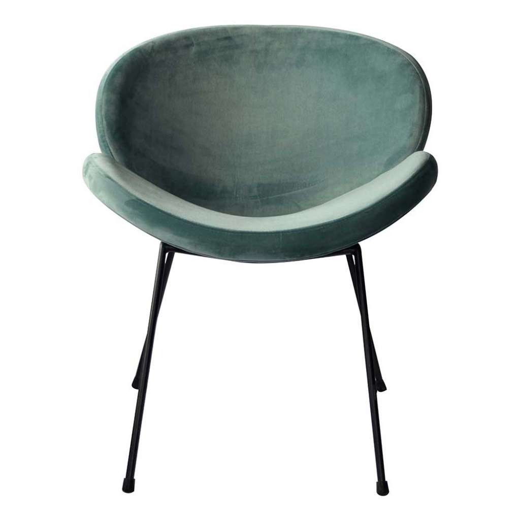 Esszimmer Polsterstühle in Blaugrau Samt Metallgestell (2er Set)