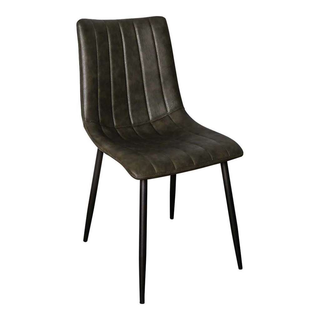 Küchenstühle in Dunkelgrün Kunstleder Metallgestell (2er Set)