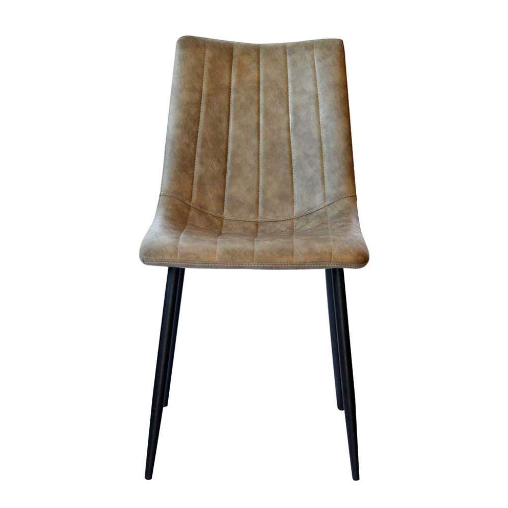 Kunstleder Polsterstühle in Taupe Kunstleder Metallgestell (2er Set)