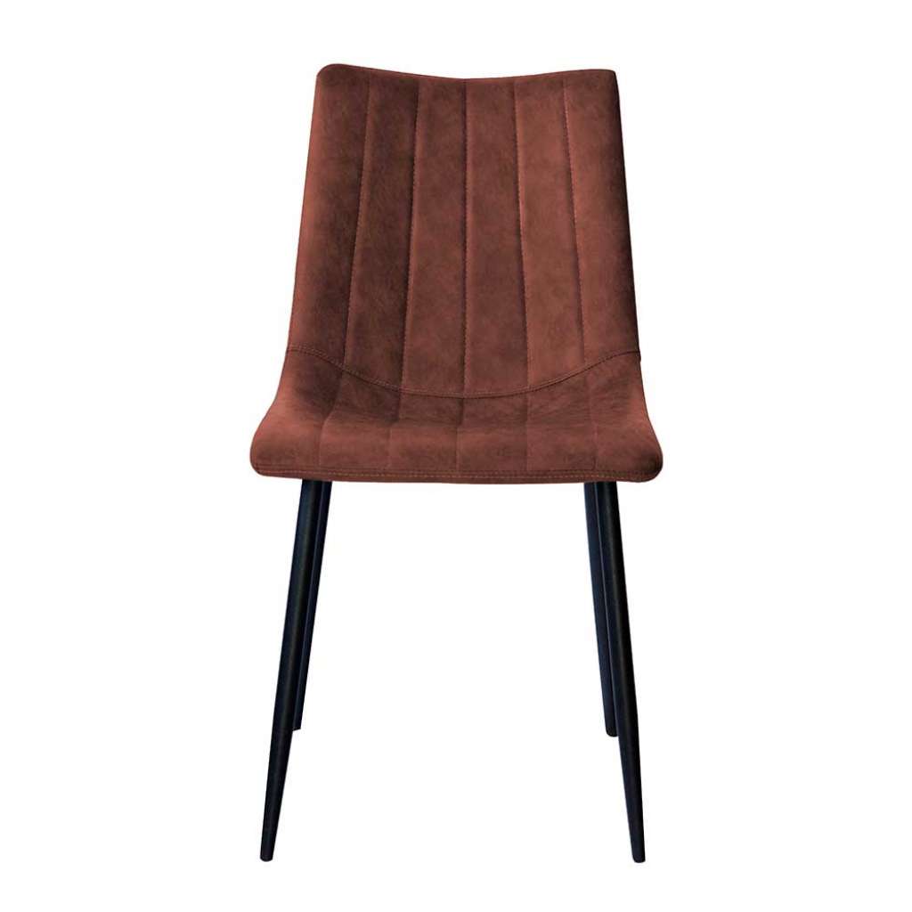 Kunstlederstühle in Cognac Braun Retro Design (2er Set)