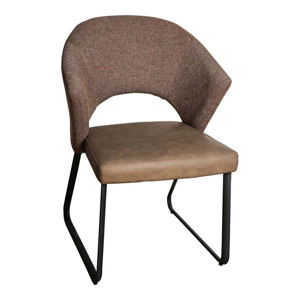 Esszimmersessel in Hellbraun und Schwarz Armlehnen