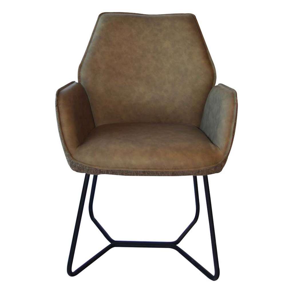 Esszimmerstühle in Hellbraun und Schwarz Armlehnen (2er Set)