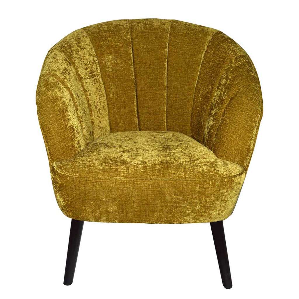 Retrosessel in Goldfarben Samt 45 cm Sitzhöhe