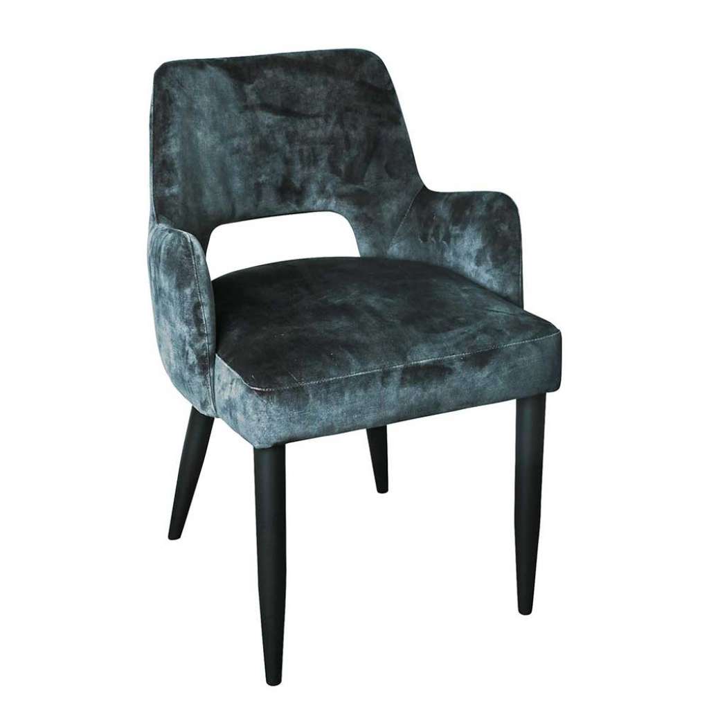 Armlehner in Petrol Samt modern