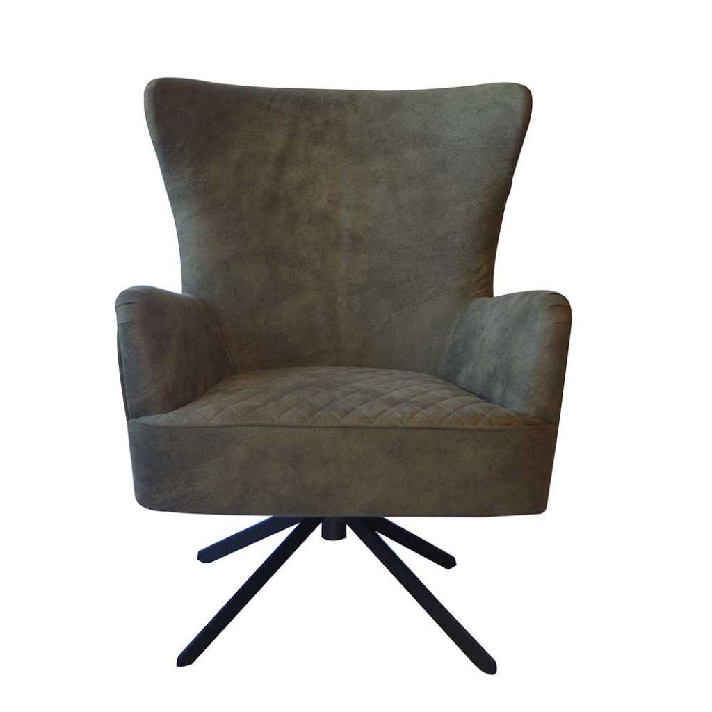 Drehsessel in Olivgrün Kunstleder Skandi Design