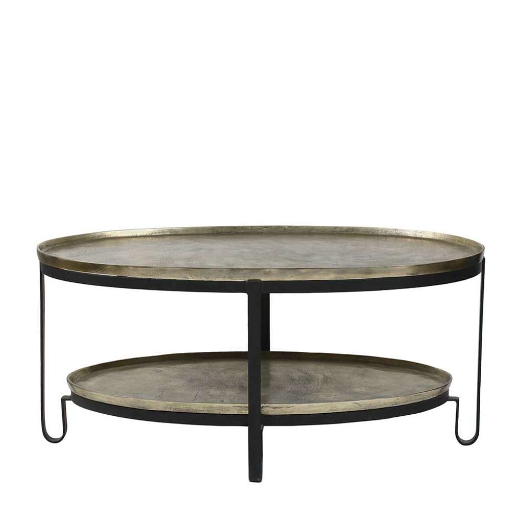 Designercouchtisch aus Aluminium und Eisen rund