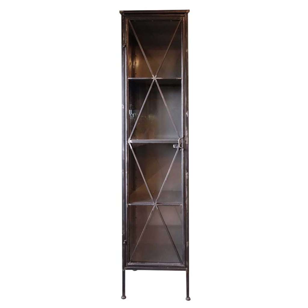 Vitrine in Schwarz 200 cm hoch