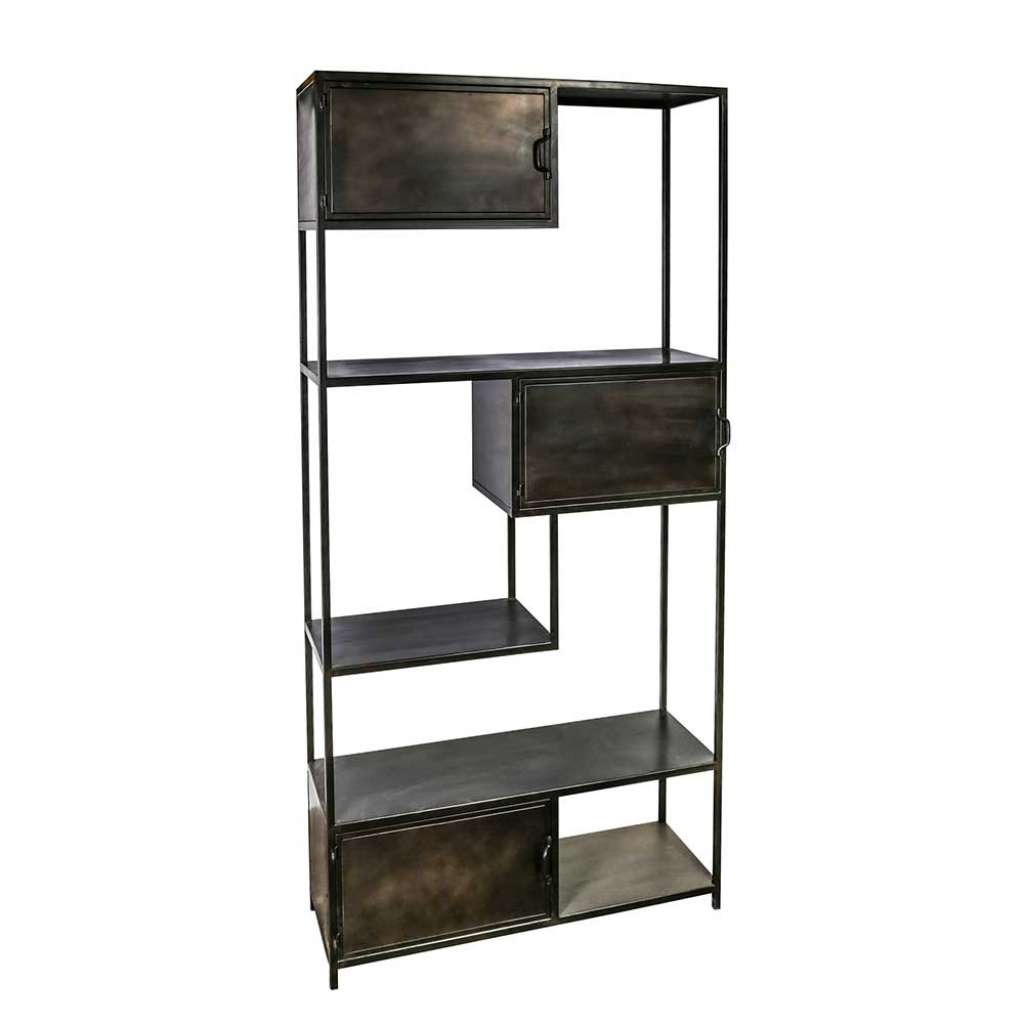 Eisen Standregal in Schwarz 100 cm breit
