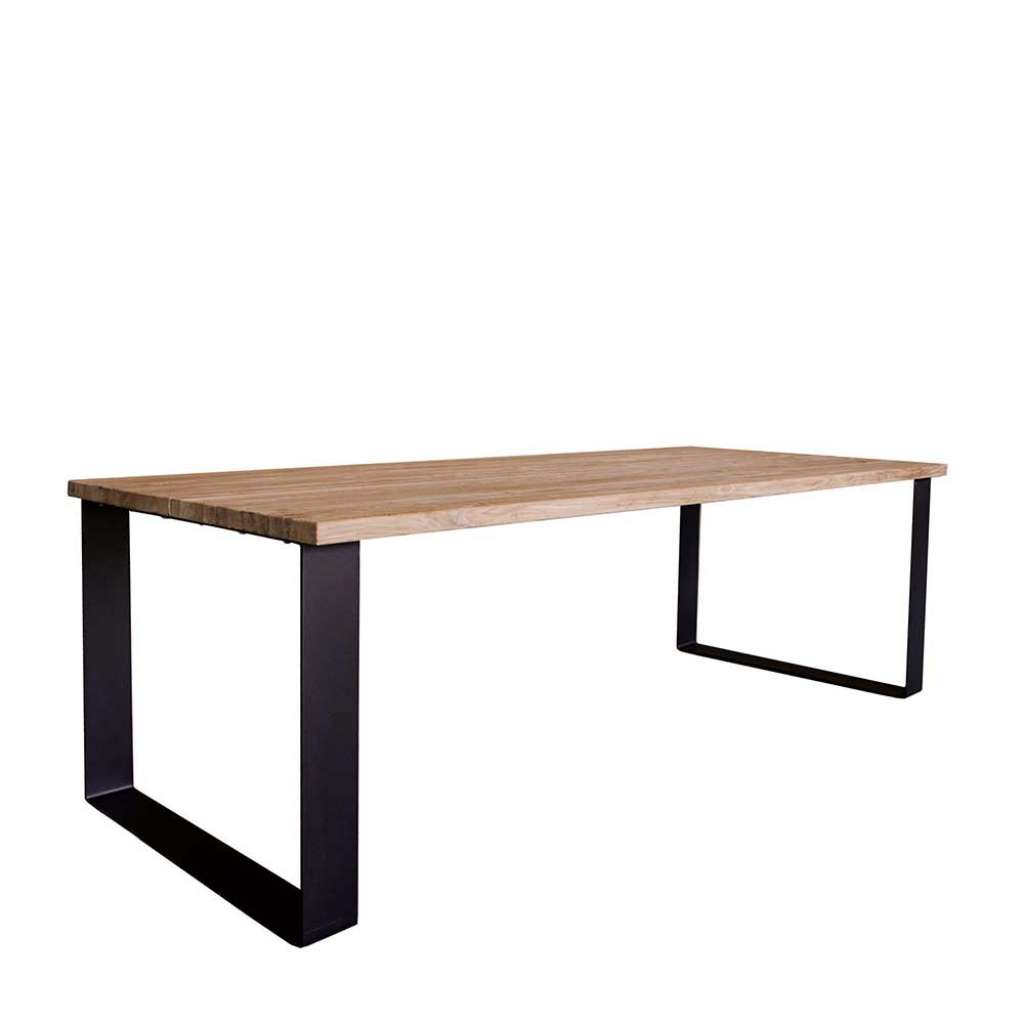 Esszimmer Tisch aus Eiche Massivholz und Metall 100 cm tief