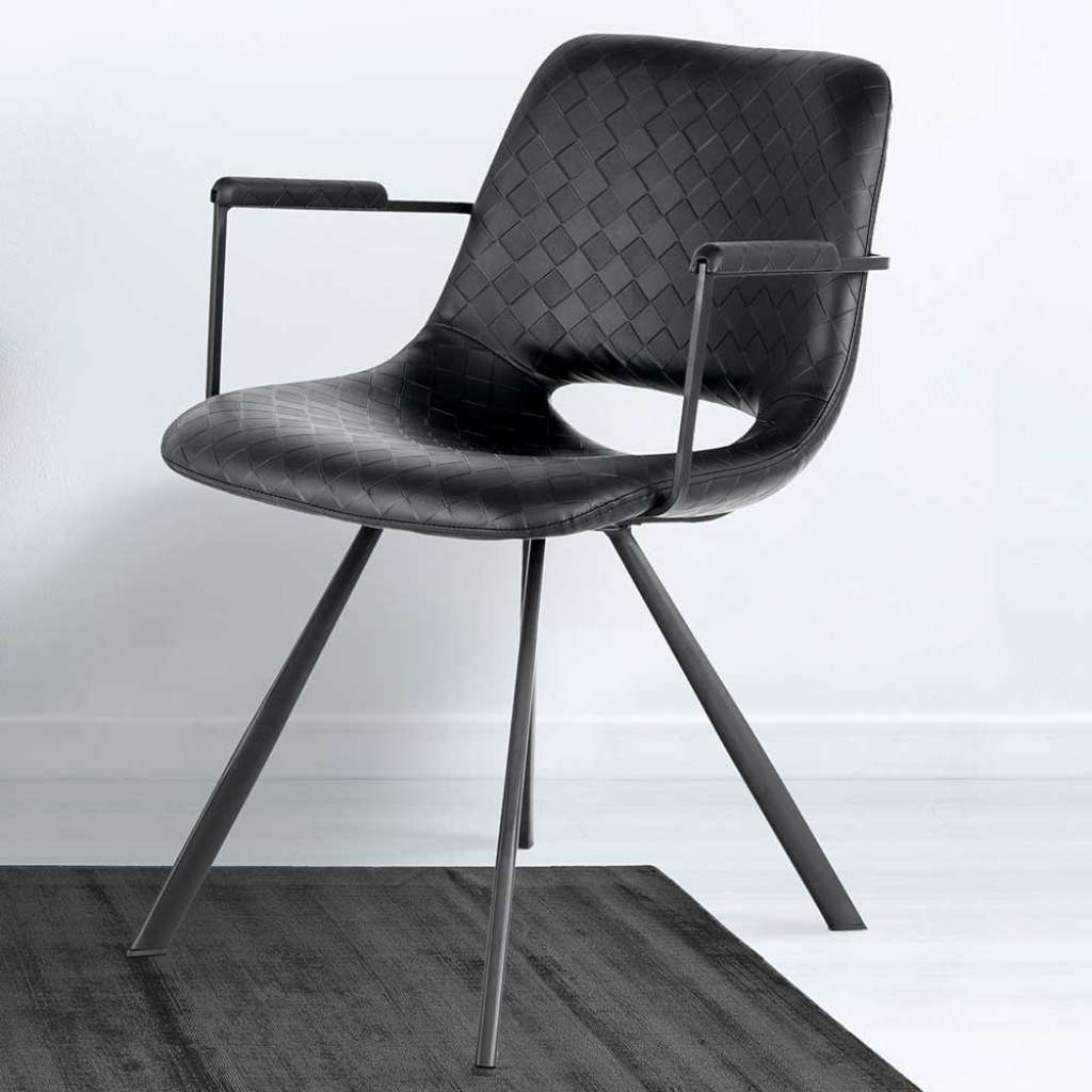 Esstischstühle in Schwarz Kunstleder Retro Design (2er Set)