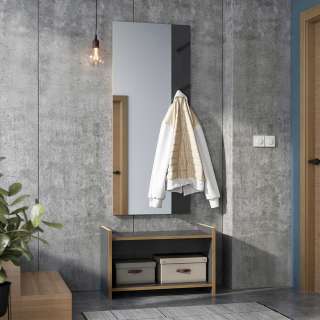 Flur Garderobe in Anthrazit und Eiche Optik Made in Germany (2-teilig)