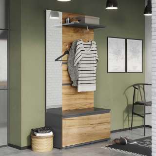 Flurgarderobe in Anthrazit und Wildeiche Optik Made in Germany