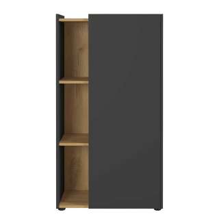 Aktenordnerschrank in Dunkelgrau und Wildeiche Optik 115 cm hoch