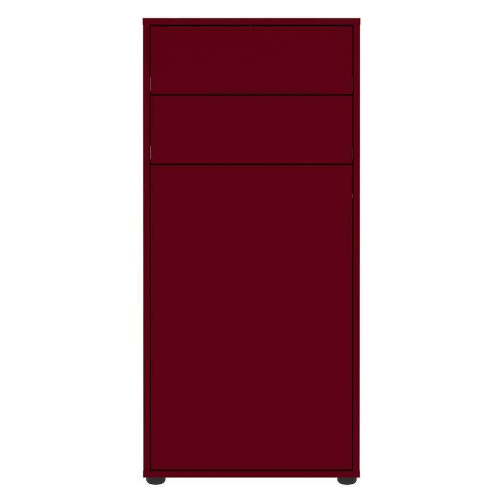 Design Schuhschrank in Rot zwei Schubladen