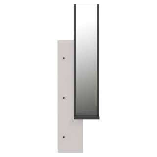 Hängegarderobe in Creme Weiß und Schwarz Spiegel