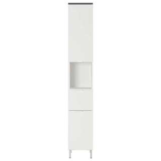 Badhochschrank in Weiß und Dunkelgrau 190 cm hoch