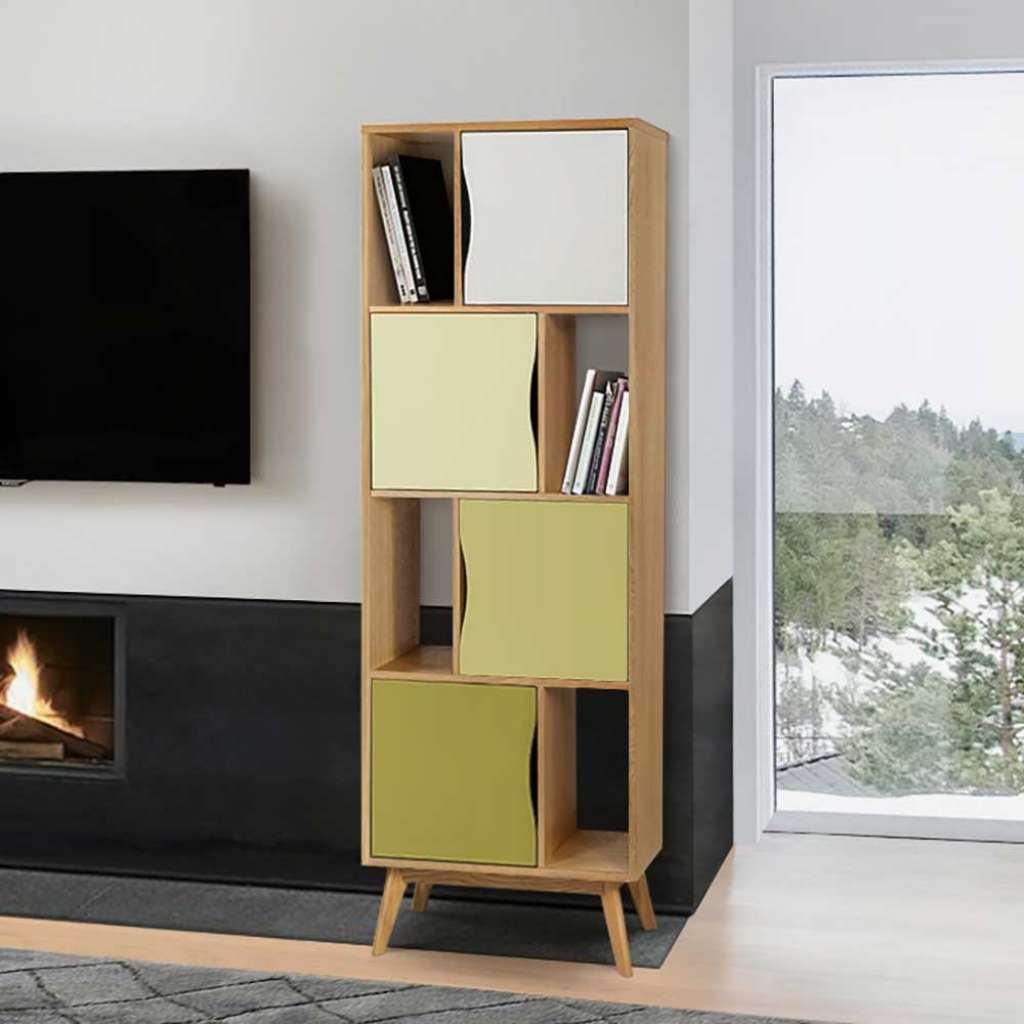 Skandi Design Standregal mehrfarbig vier Türen