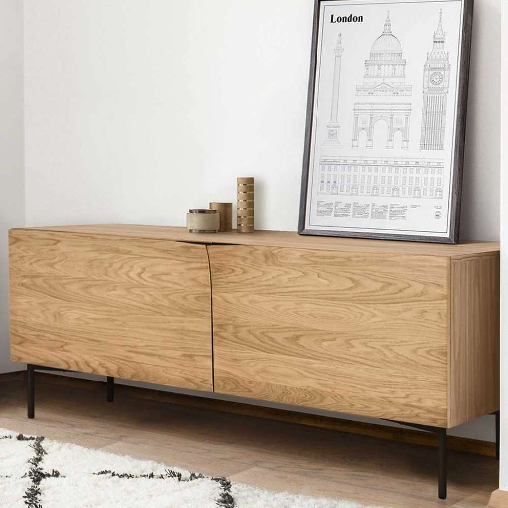 Retro Sideboard mit Eiche furniert 120 cm breit