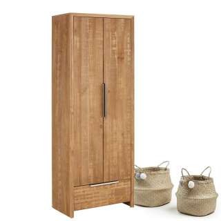 Garderobenschrank aus Kiefer Massivholz 180 cm hoch