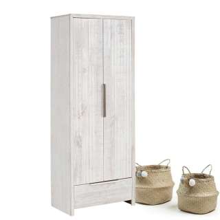 Dielenschrank in Creme Weiß Kiefer massiv Landhaus Design