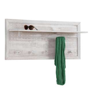 Hängegarderobe in Creme Weiß Kiefer massiv 100 cm breit