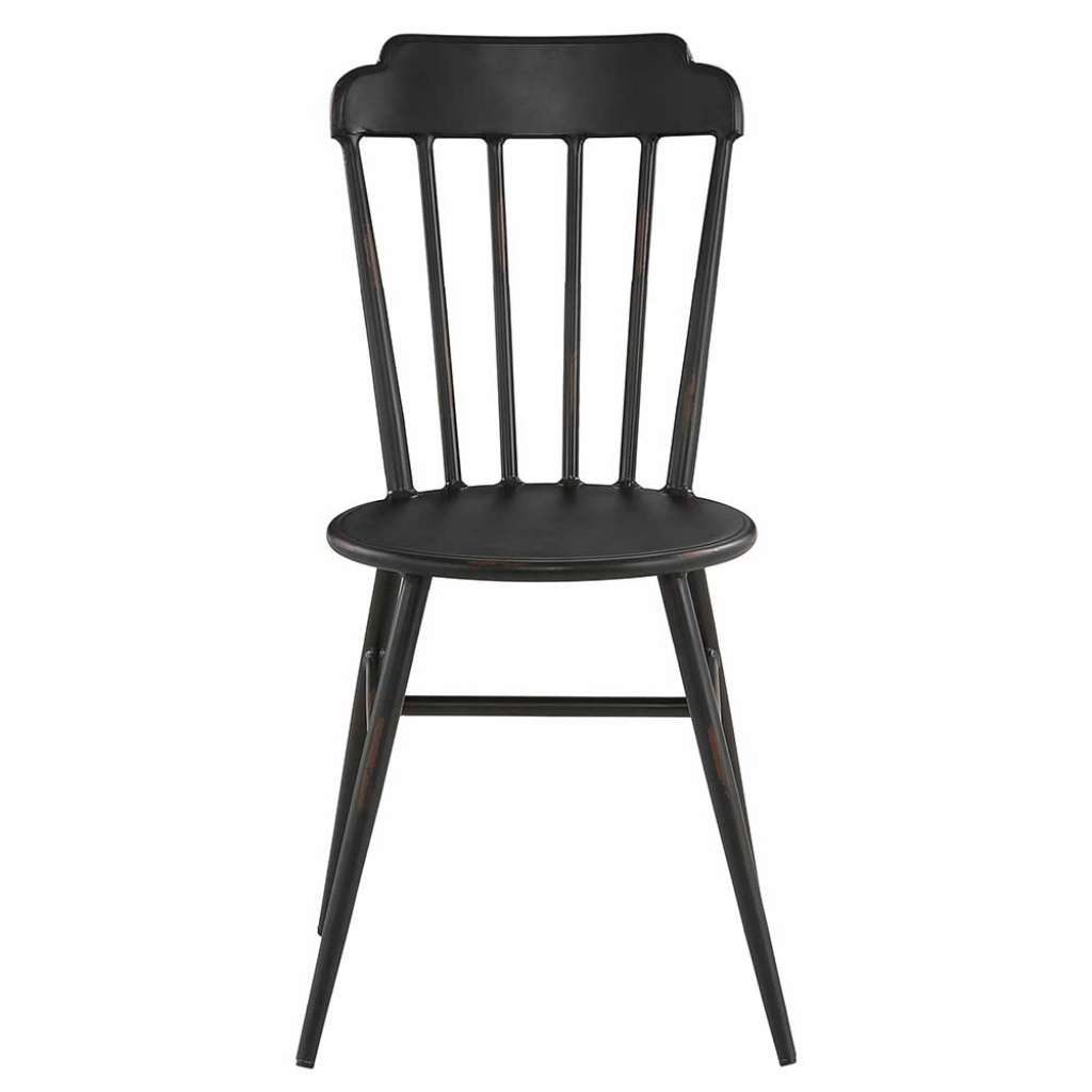 Landhaus Stühle in Schwarz Aluminium (2er Set)
