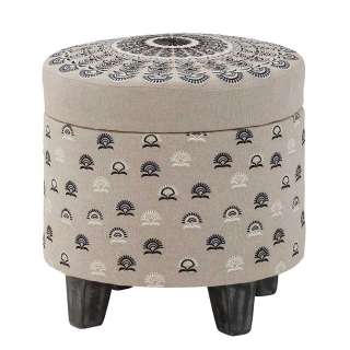 Polsterhocker mit Mandala Motiv Stauraum