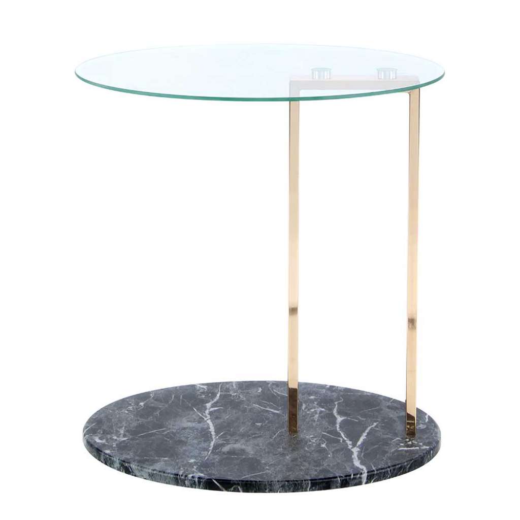 Ovaler Beistelltisch mit Glasplatte modern