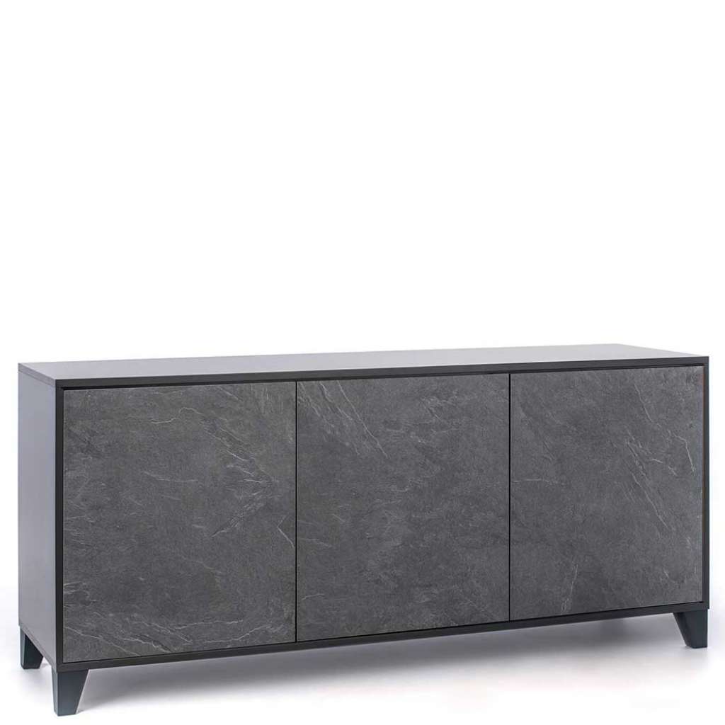 Sideboard in Anthrazit und Dunkelgrau 165 cm breit