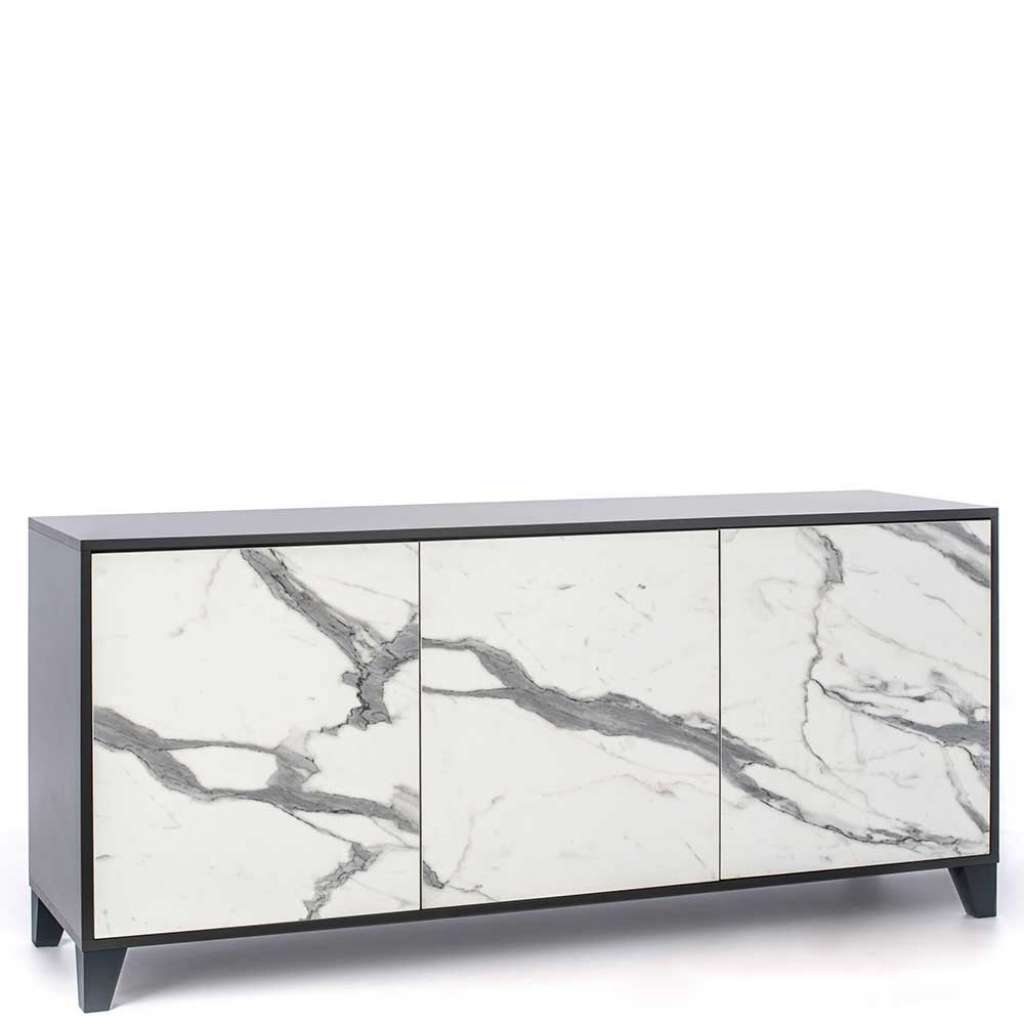 Wohnzimmer Kommode in Anthrazit und Weiß 165 cm breit