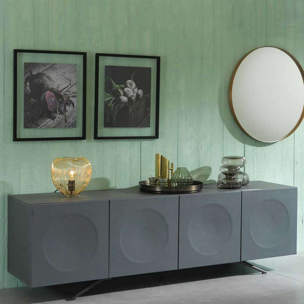 Modernes Sideboard in Anthrazit 4 türig