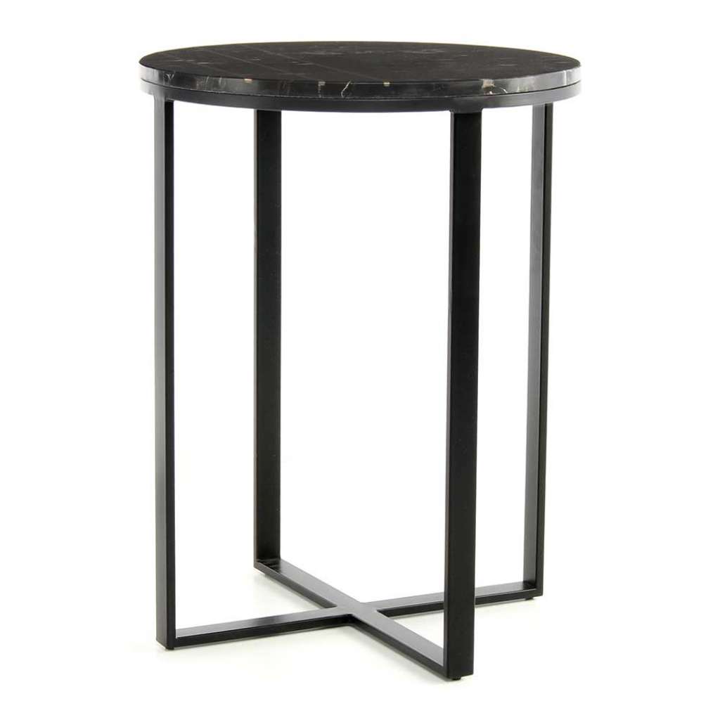 Marmor Beistelltisch in Schwarz rund