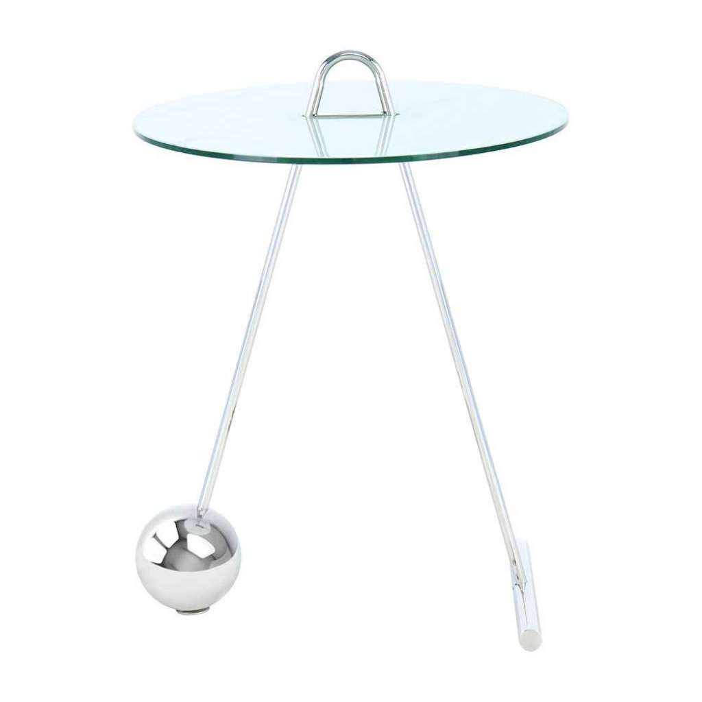 Designtisch mit runder Glasplatte 60 cm hoch