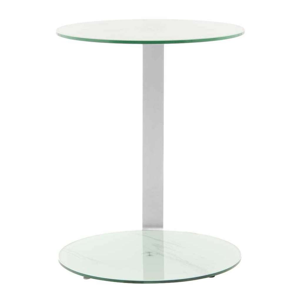 Couch Beistelltisch mit runder Glasplatte 40 cm breit