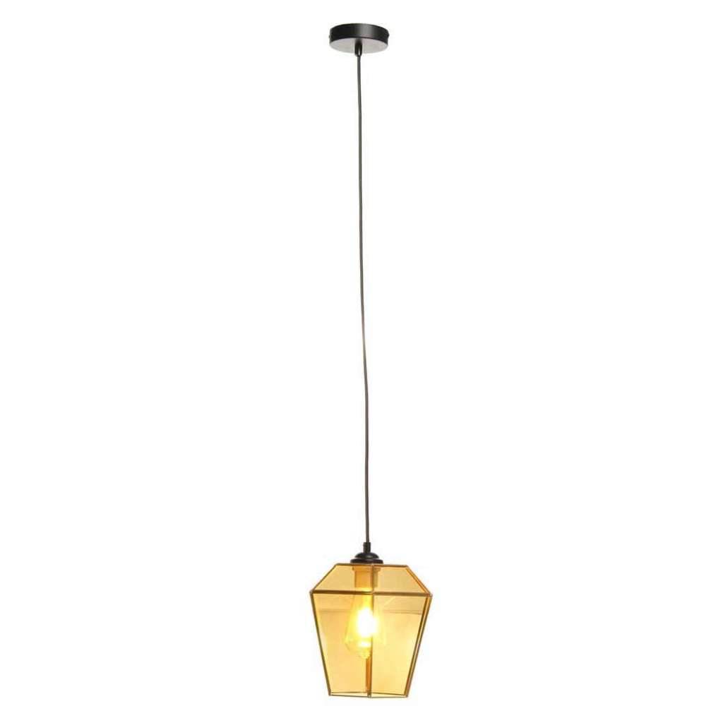 Vintage Pendelleuchte in Altmessingfarben Glas und Metall