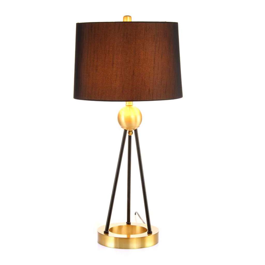 Tischleuchte in Goldfarben Schwarz