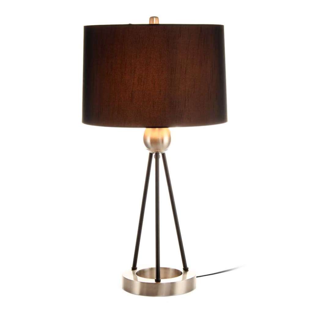 Tischlampe in Schwarz und Silberfarben modern