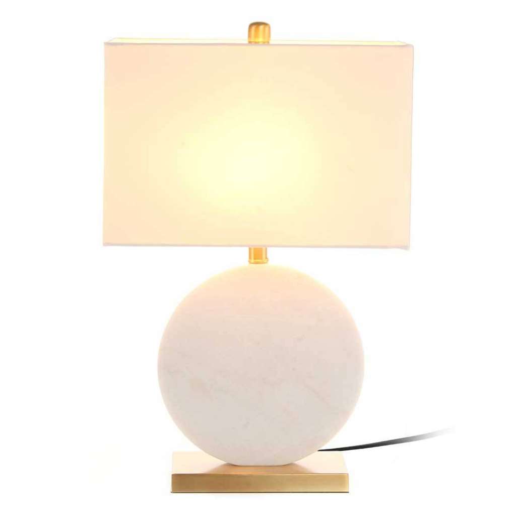 Tischleuchte in Weiß und Goldfarben 65 cm hoch
