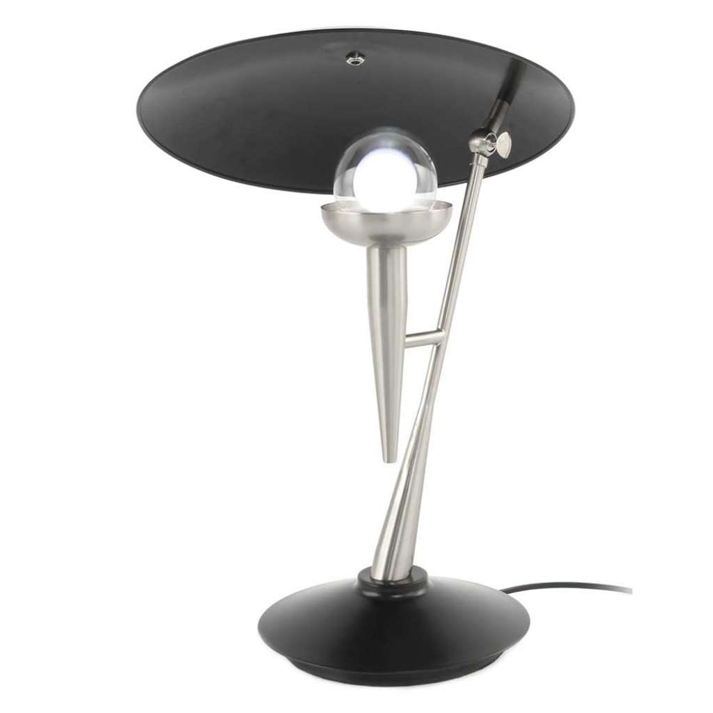 Wohnzimmer Tischleuchte in Schwarz und Silberfarben 50 cm hoch