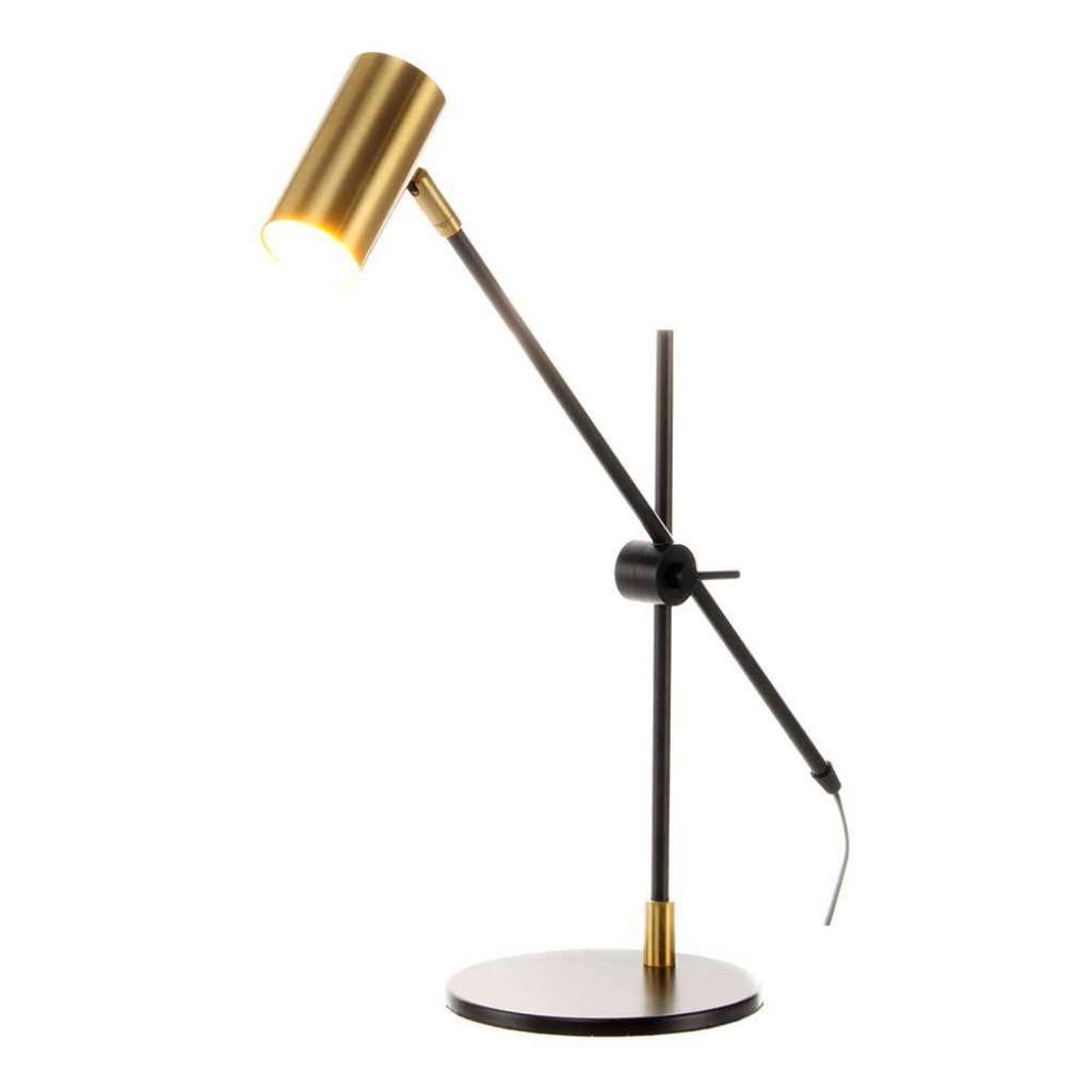 Wohnzimmer Tischleuchte in Goldfarben Schwarz