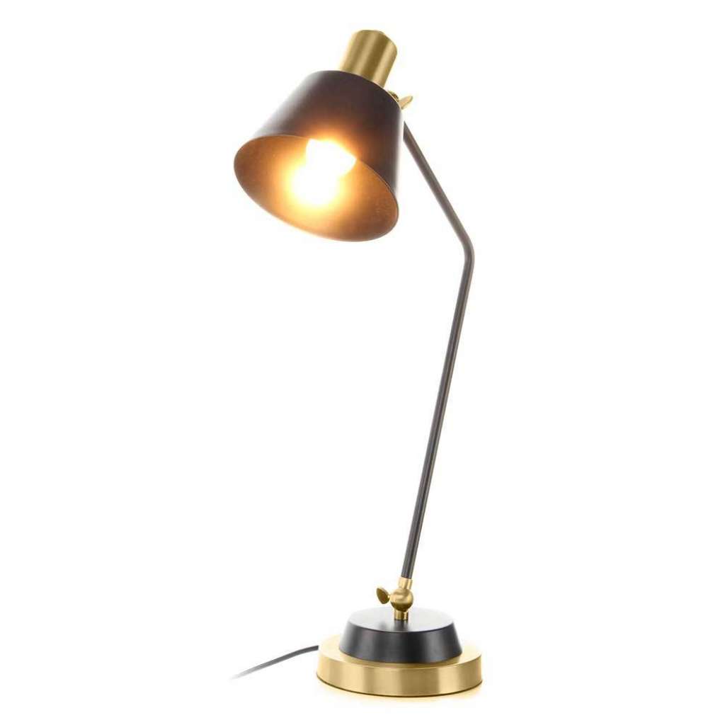 Tischlampe in Goldfarben und Schwarz Eisen