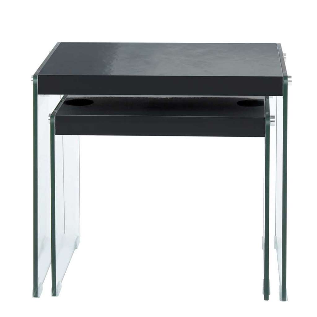 Wohnzimmertisch Set in Schwarz modern (2-teilig)