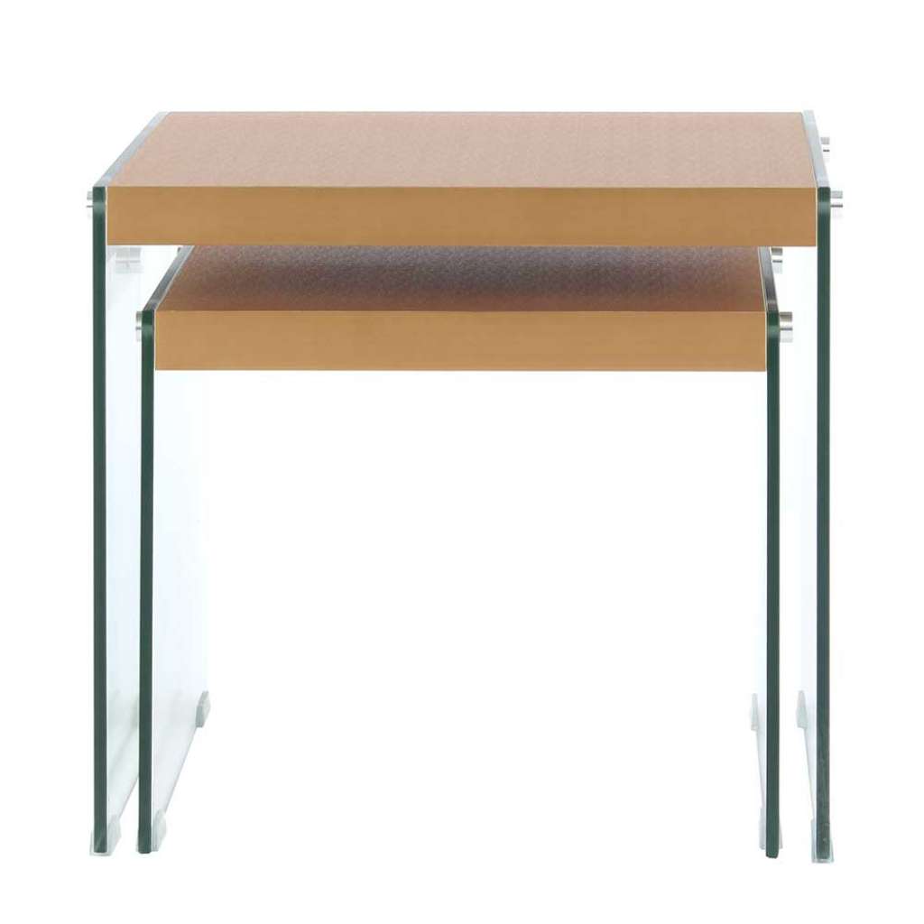 Beistelltische in Goldfarben MDF und Glas (2-teilig)