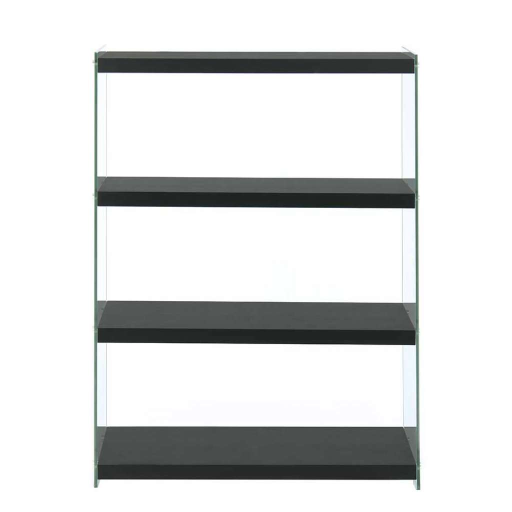 Standregal in Schwarz Glaswangen