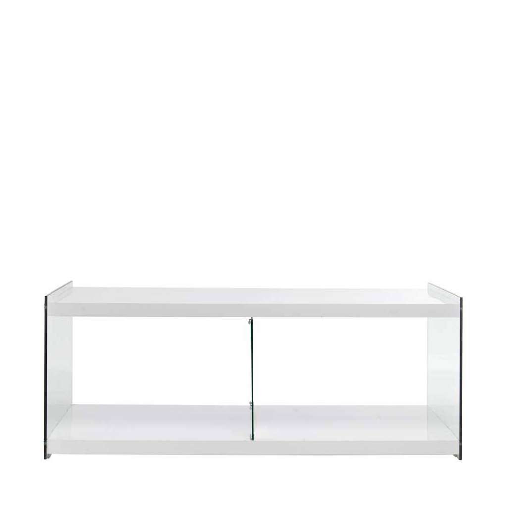 TV Bank aus MDF in Weiß Glas