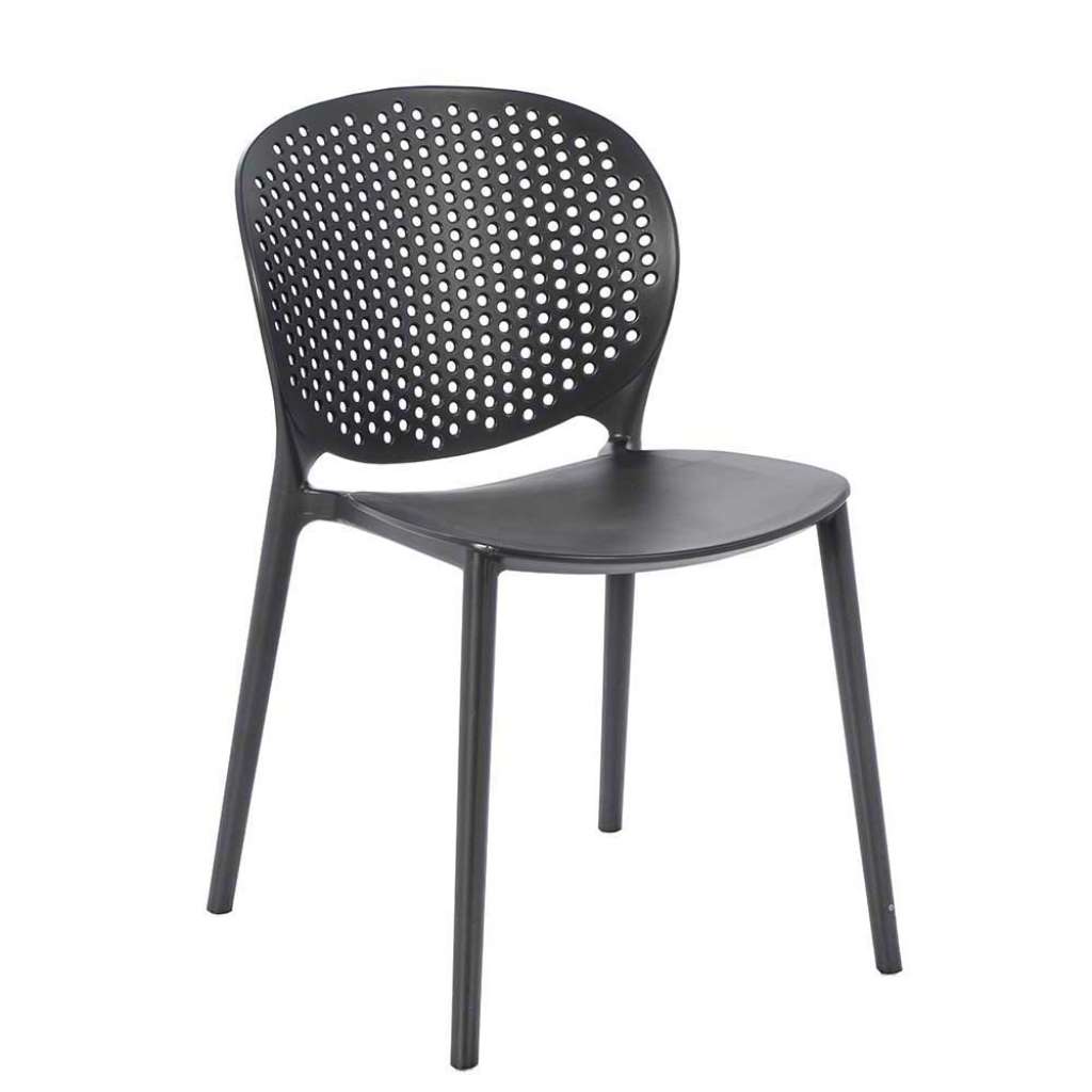 Stapelstühle in Dunkelgrau Kunststoff modern (4er Set)