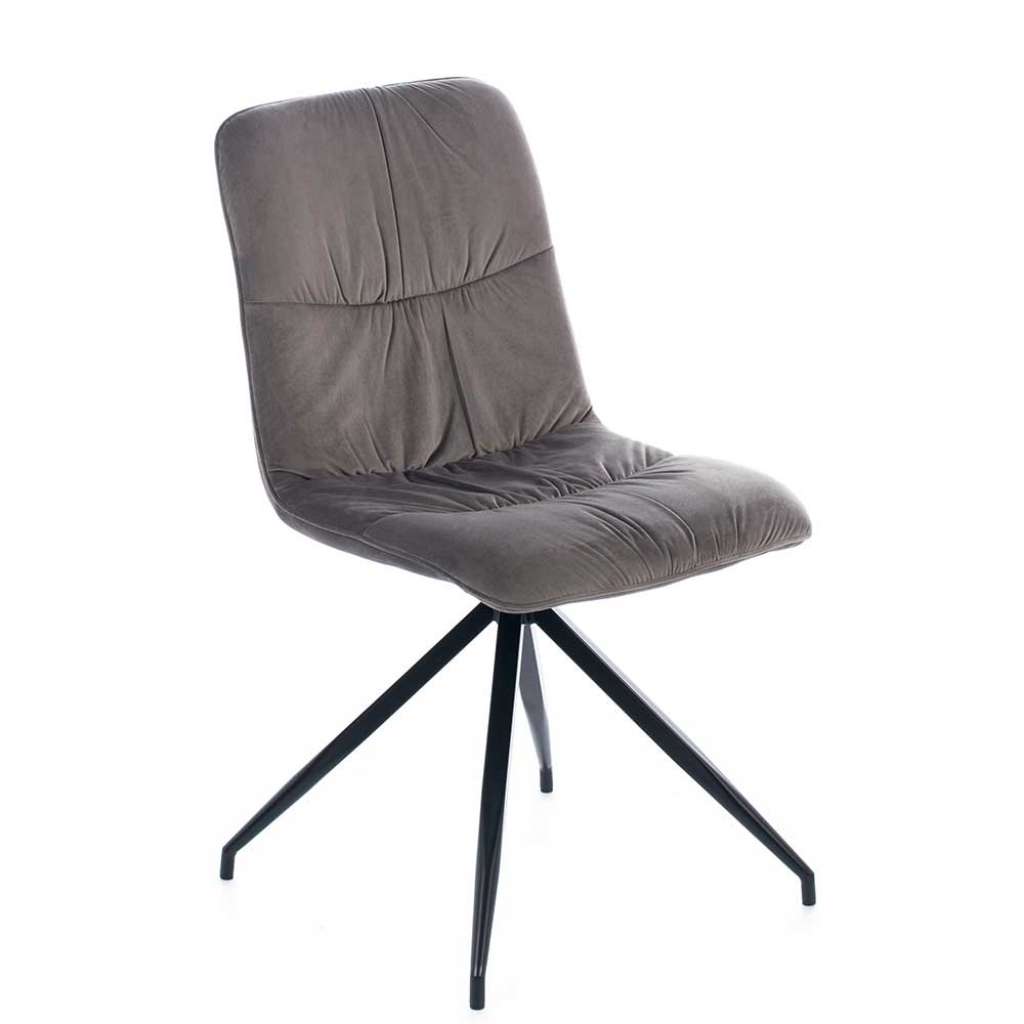 Design Polsterstühle in Dunkelgrau Microfaser Metallgestell (2er Set)